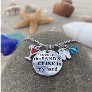 ⭐️Necklace-"Toes in the Sand & Drink in my hand"🍹
